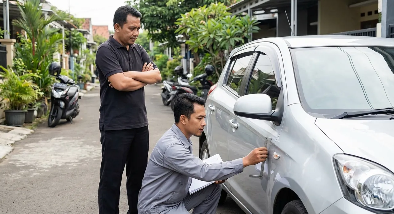 Klien Uji Mobil dan teknisi meninjau laporan di tablet